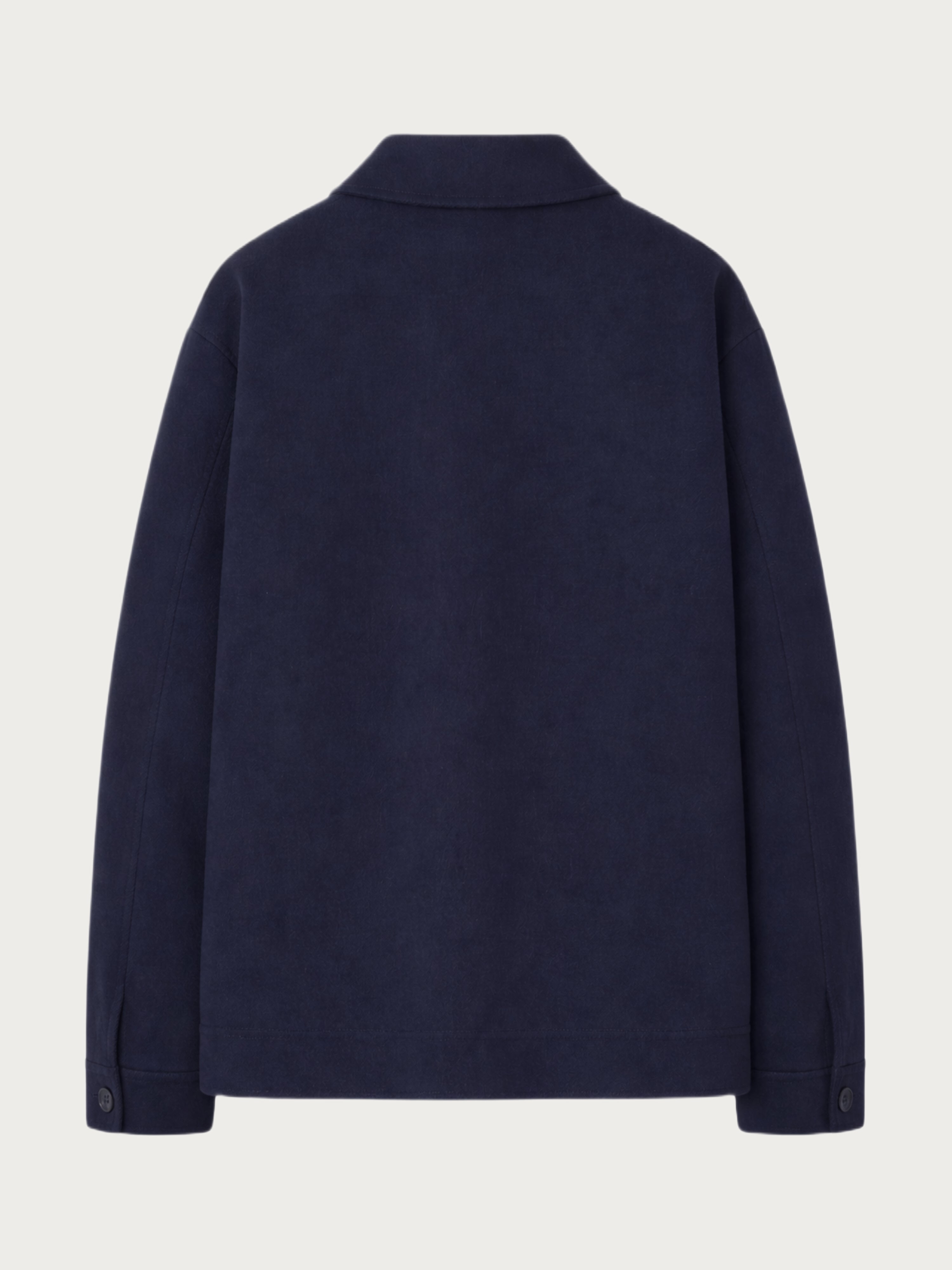 Navy Wool Overshirt