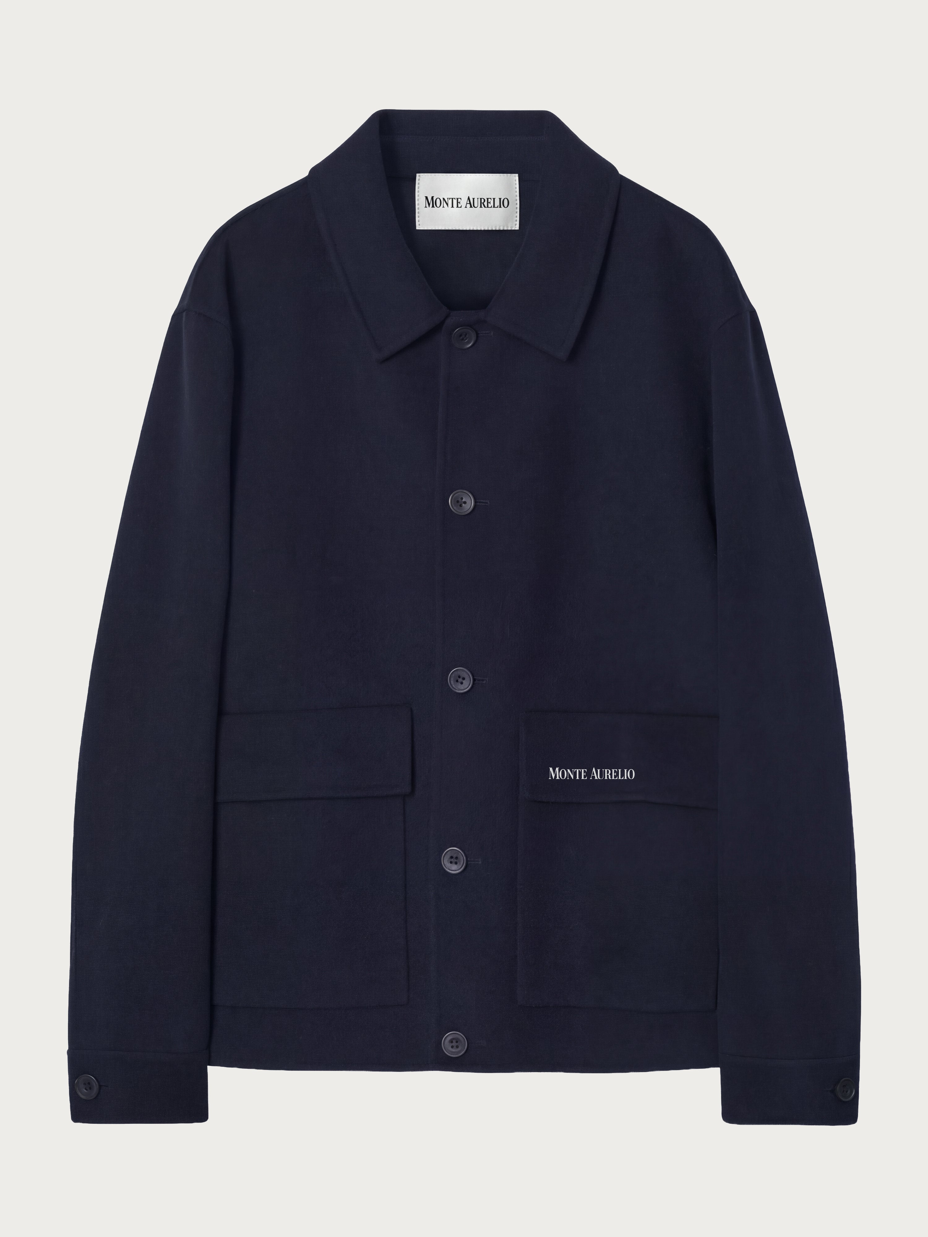 Navy Wool Overshirt
