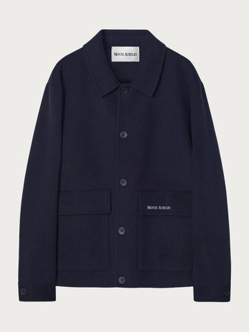 Navy Wool Overshirt